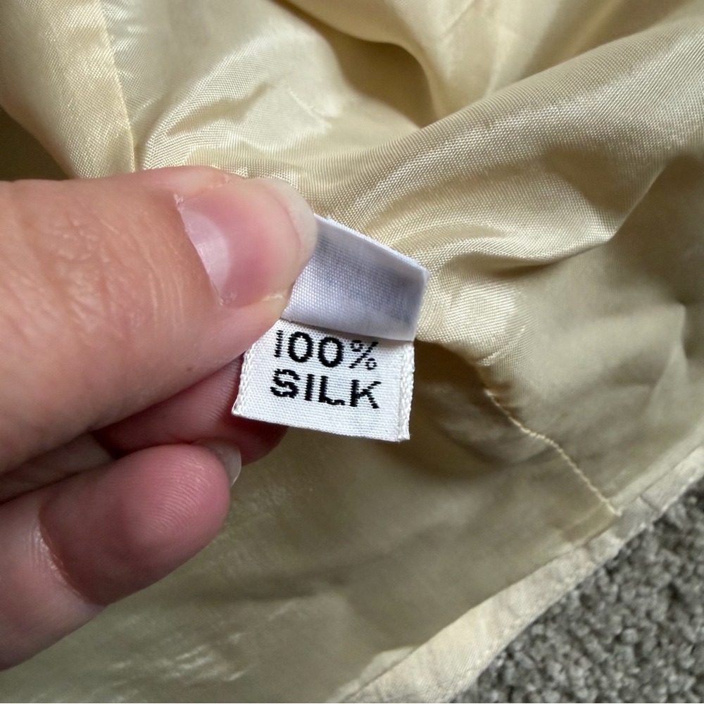 VTG ~ 1980s ~ Anne Klein II ~ Cream Double Breasted Cropped Blazer ~ Size 14 - Picture 7 of 7